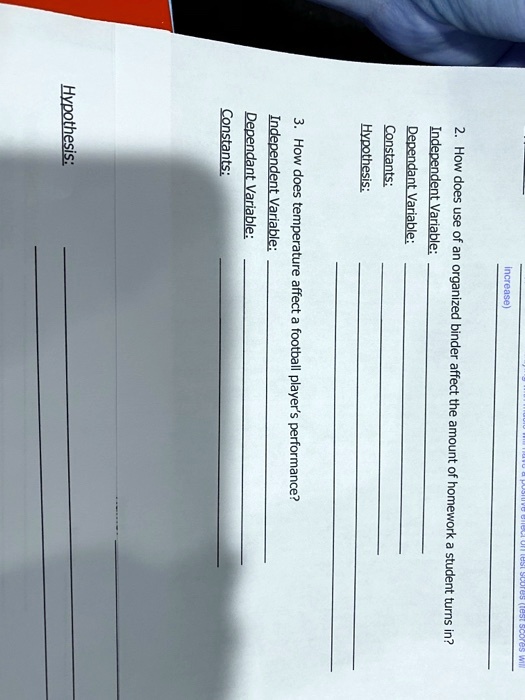 2. How does use of an organized binder affect the amount of