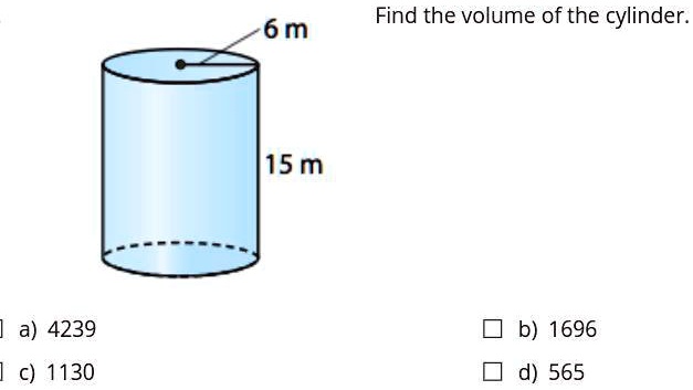 How to work out the volume of a store cylinder