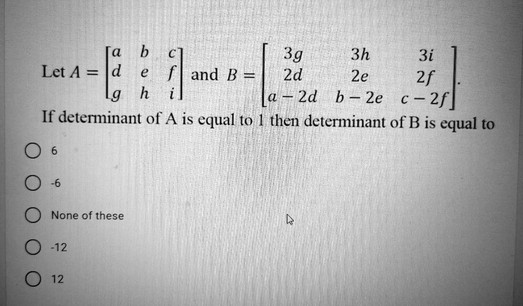 SOLVED:Ta B 3g 3h 3i Let A = D And B 2d 2e 2f 9 A 2d B Ze C 2f If ...