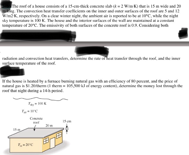 SOLVED The roof of a house consists of a 15cmthick concrete slab (k