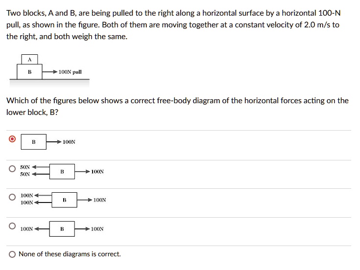 SOLVED: Two Blocks,A And B.are Being Pulled To The Right Along A ...