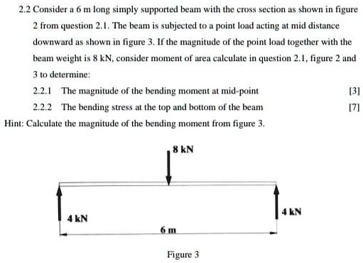 22 consider a 6 m long simply supported beam with the cross section as ...