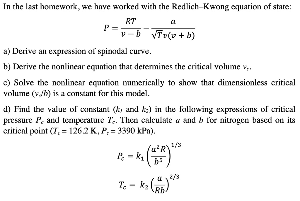 000559 Calculation of Compressibility Factor from Redlich-Kwong