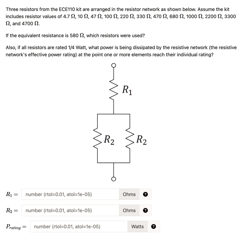 SOLVED Three resistors from the EcE11o kit are arranged in the