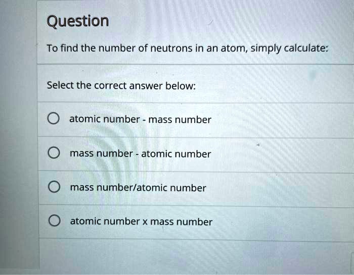 how to find number of neutrons without mass number