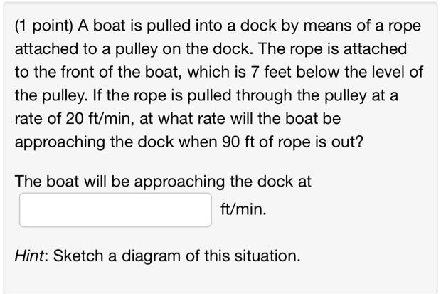 Solved A boat is pulled into a dock by means of a rope