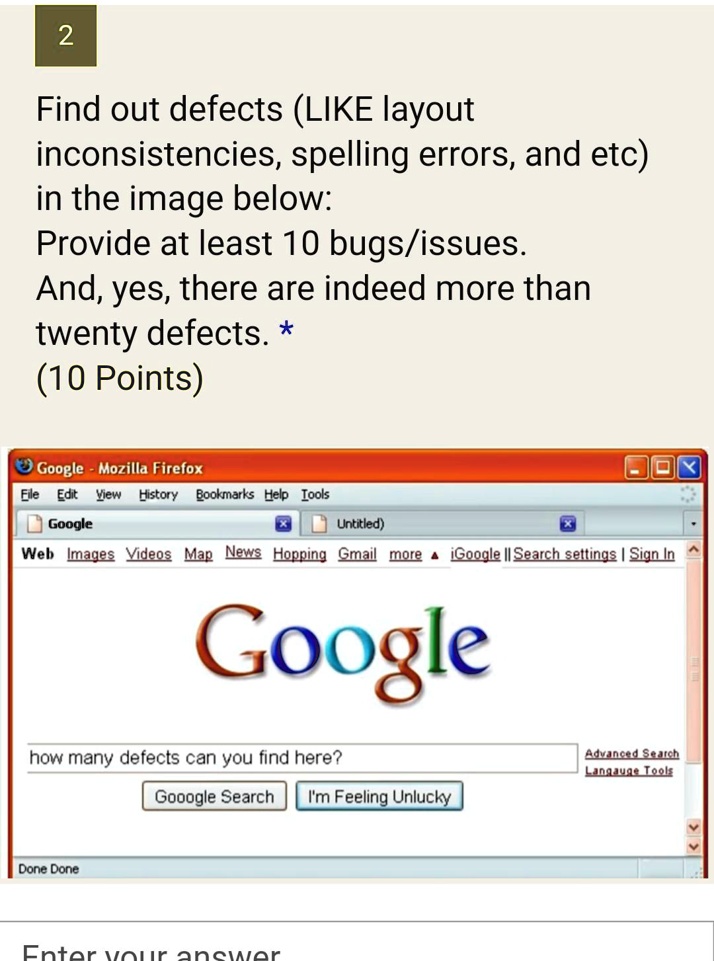2 Find out defects (LIKE layout inconsistencies, spelling errors, and ...