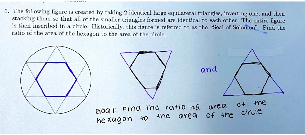 the following figure is created by taking 2 identical large equilateral triangles inverting one and then stacking them so that all of the smaller triangles formed are identical to each other 01787