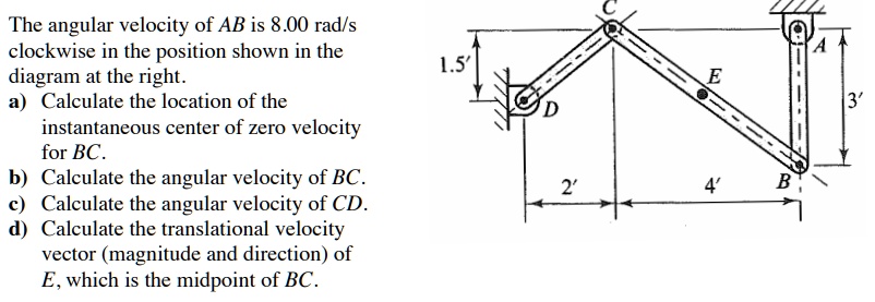 The angular velocity of AB is 8.00 rad/s clockwise in the position ...