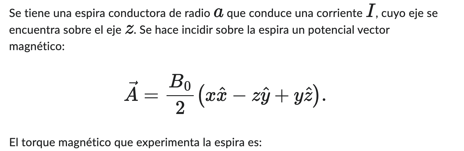 SOLVED: Se tiene una espira conductora de radio a que conduce una ...