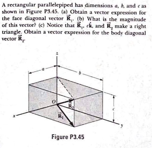 rectangular parallelepiped has dimensions b and 01s shown in figure ...
