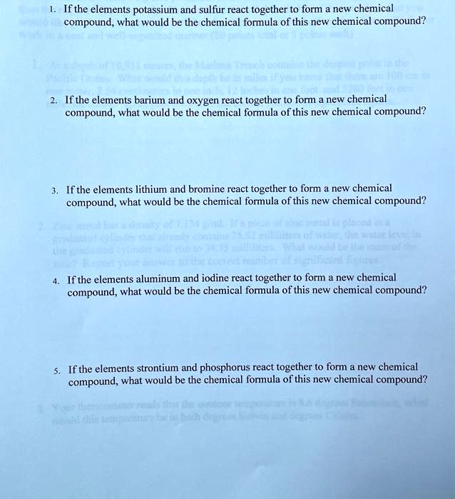 SOLVED Ifthe elements potassium and sulfur react together to form a