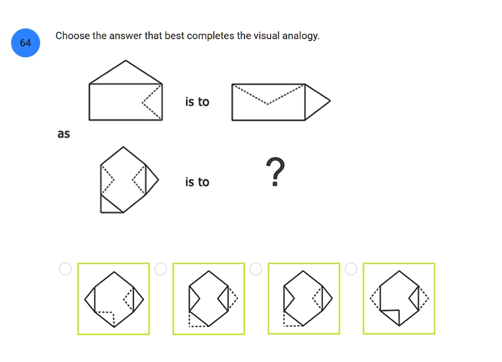 SOLVED: Choose the answer that best completes the visual analogy. 64 is ...