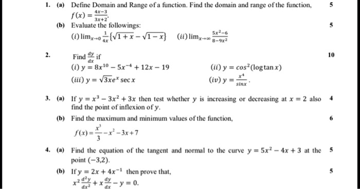 Solved Deline Domain And Range Of Function Find The Domain And Range Ofthe Function F X Evaluate The Followings Hin 0 Mi X Vi W Ii Iim W Find Jx If D Y 8x 0 Sx 4 12x