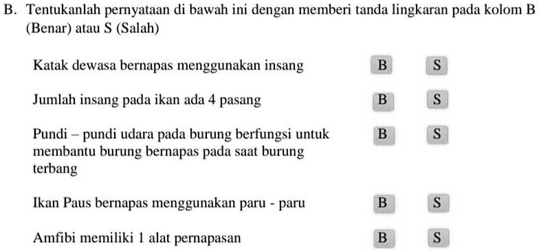 SOLVED: Tentukan Benar Atau Salah Tentukanlah Pernyataan Di Bawah Ini ...