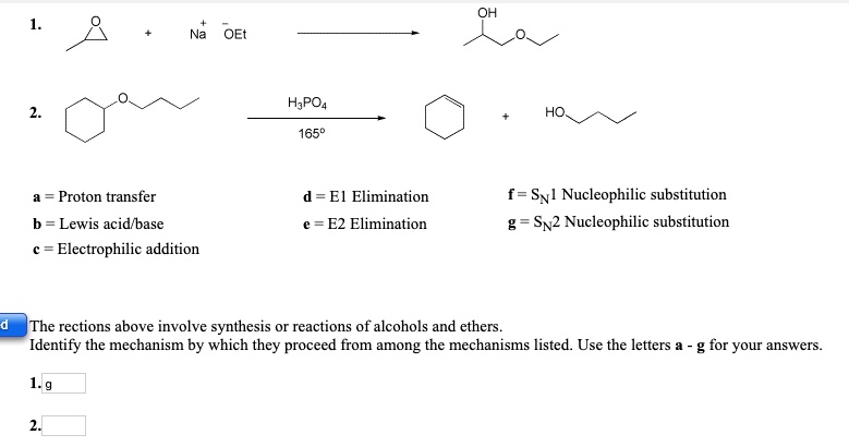 SOLVED: OEt HaPO4 HOJ 1650 Proton transfer d = El Elimination E2 ...