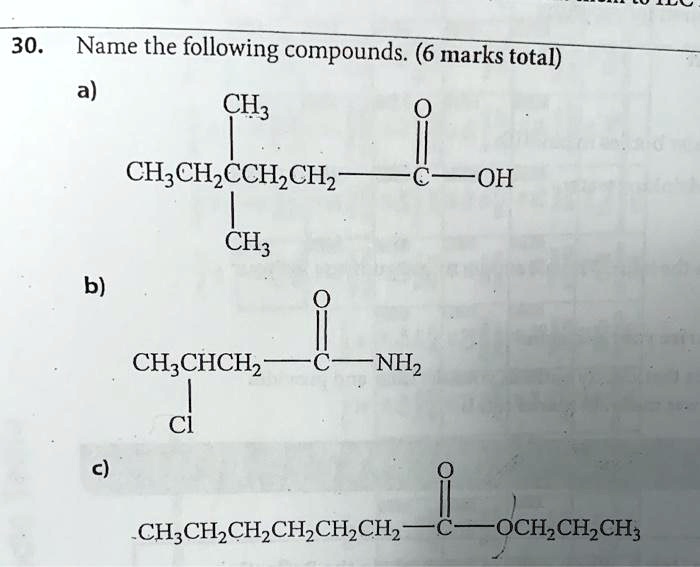 SOLVED: A) CH3CHCHCCHCH2-OH CH3 B) CH3-NH2 Cl C) CHCHCHCHCHCH-OCHCHCH