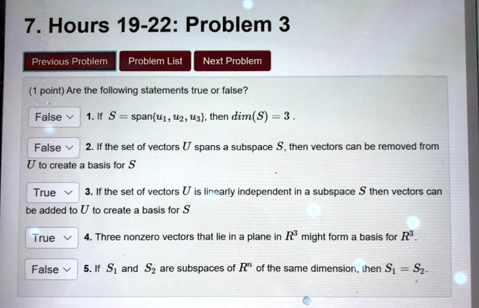 7 Hours 19 22 Problem 3 Previous Problem Problem List Next Problem ...