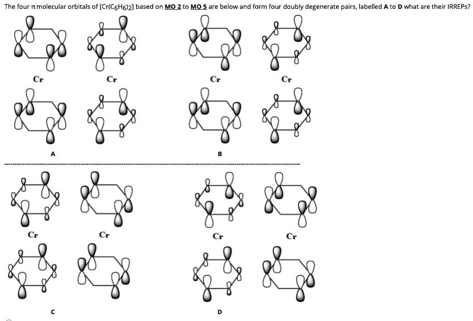 SOLVED: The four molecular orbitals of [Cr(C6H6)2 based on MO theory ...