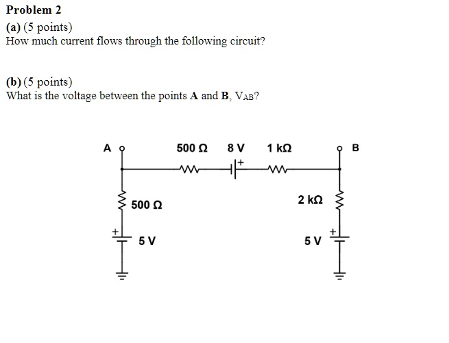 SOLVED (a) How much current flows through the following circuit?(b