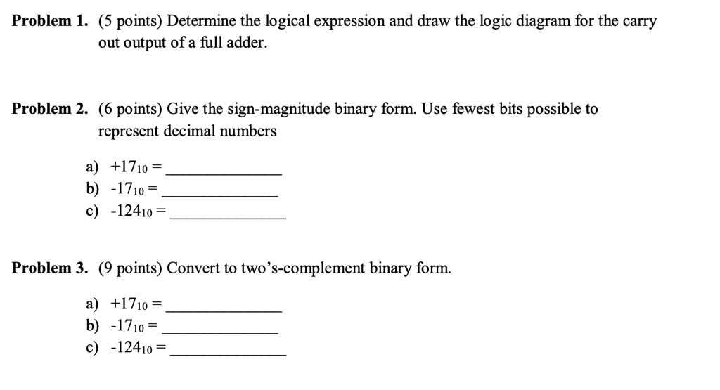 Problem 1. (5 points) Determine the logical expression and draw the ...