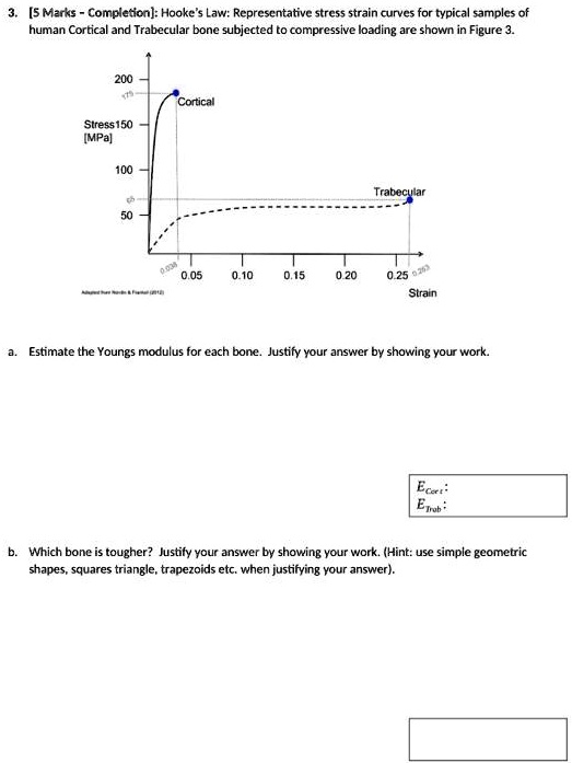 SOLVED Biomechanics Young's modulus of bone Hooke's Law