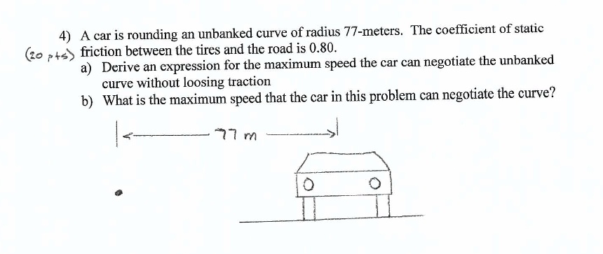 Losing Traction On A Curve Is The Result Of SOLVED: A car is rounding an unbanked curve of radius 77 meters. The