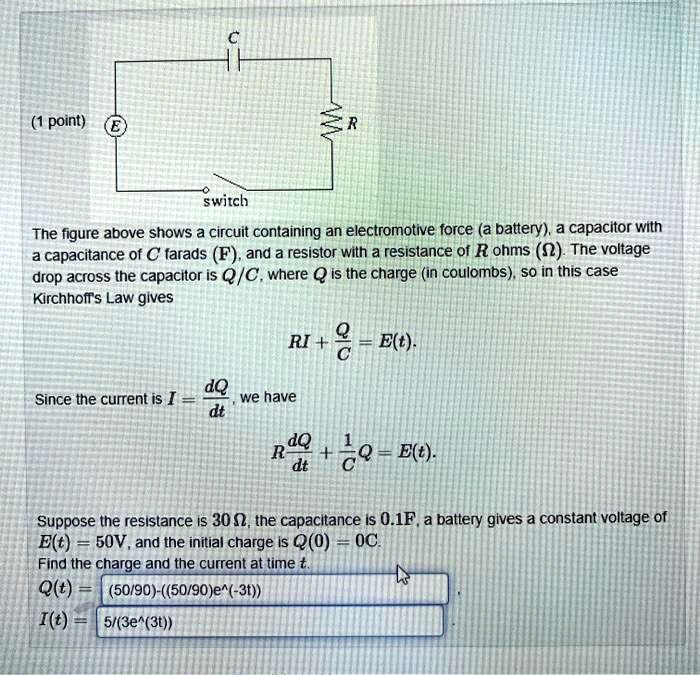 SOLVED point) switch The figure above shows a circuit containing an