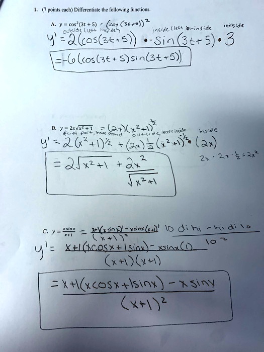 7 Poius Ch Diferenliule Ihe Following Inctions Itprospt