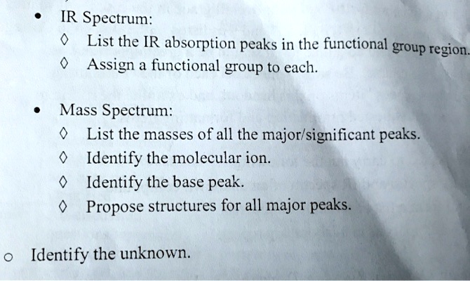 Solved Ir Spectrum List The Ir Absorption Peaks In The Functional Group Region Assign A 9598