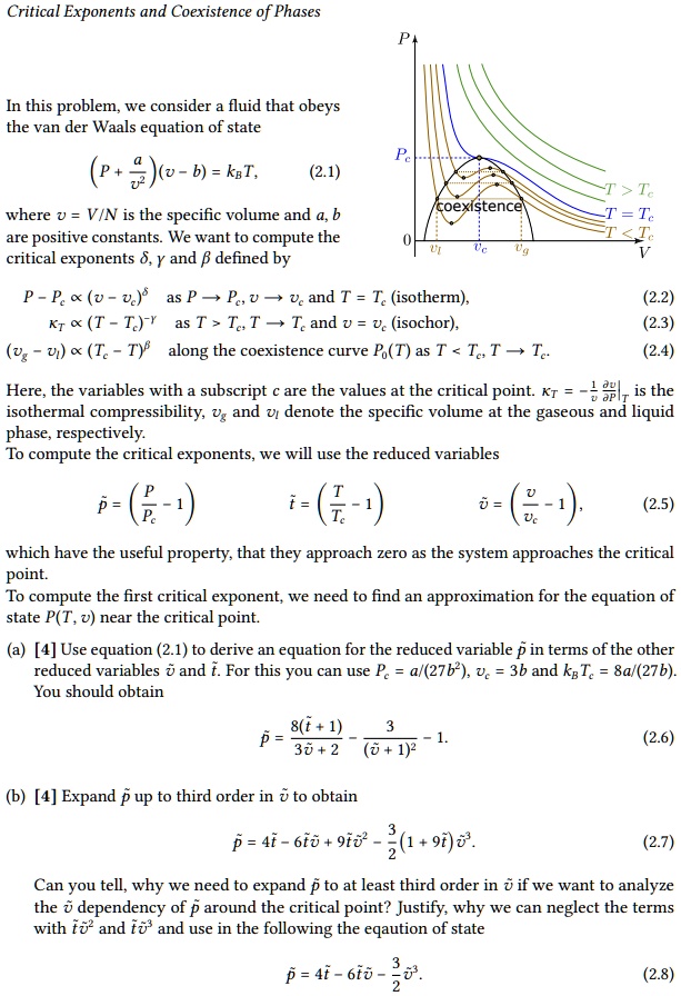 SOLVED: Text: Critical Exponents and Coexistence of Phases In this ...