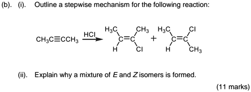 Ch3cc Bi outline a stepwise mechanism for the following reaction...