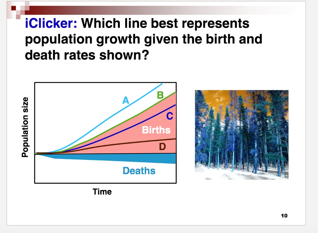 SOLVED: IClicker: Which Line Best Represents Population Growth Given ...