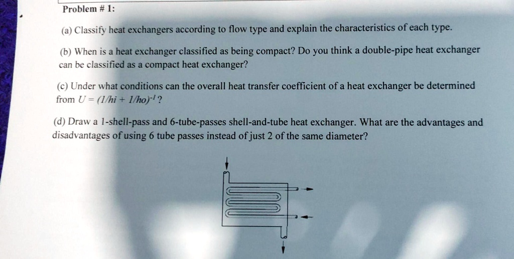 SOLVED a) Classify heat exchangers according to flow type and explain