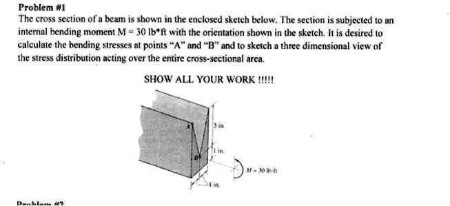 SOLVED: Problem #1: The cross section of a beam is shown in the ...