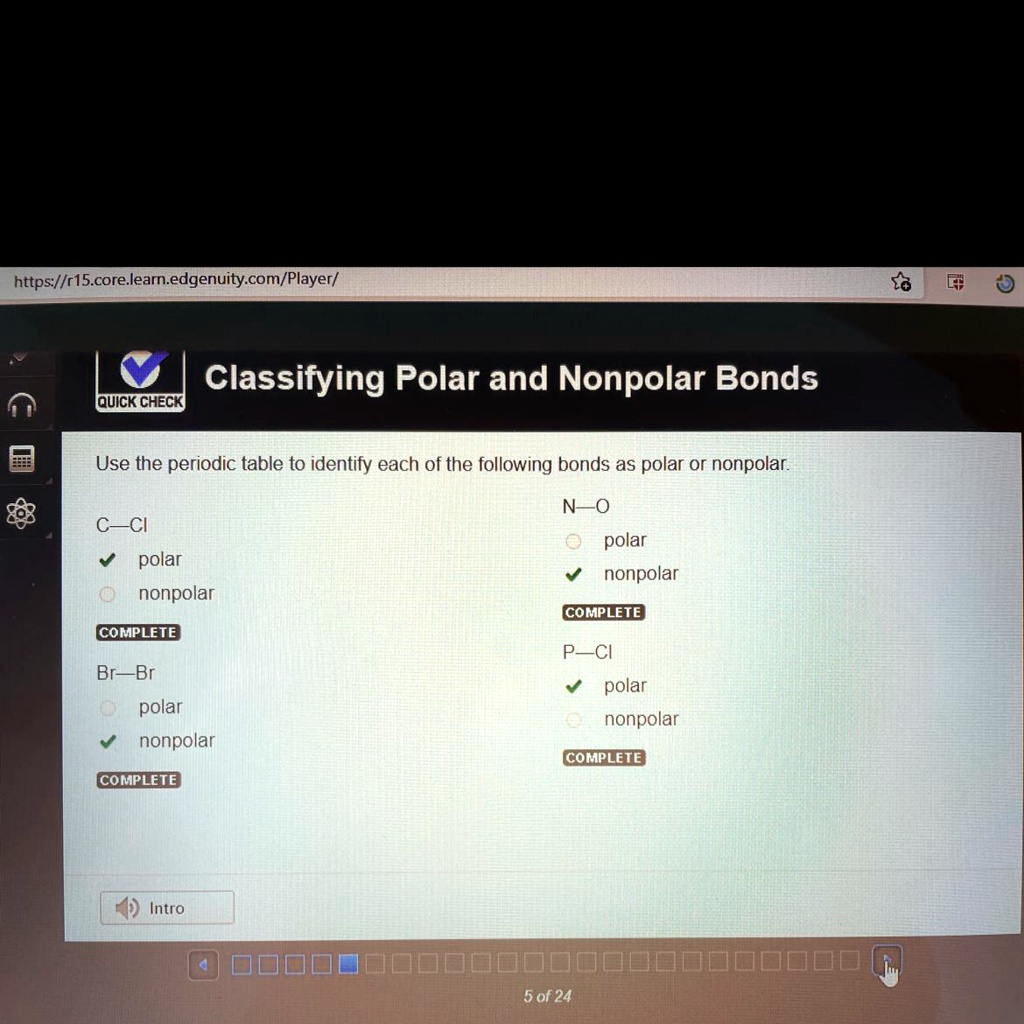 SOLVED 'Use the periodic table to identify each of the following bonds