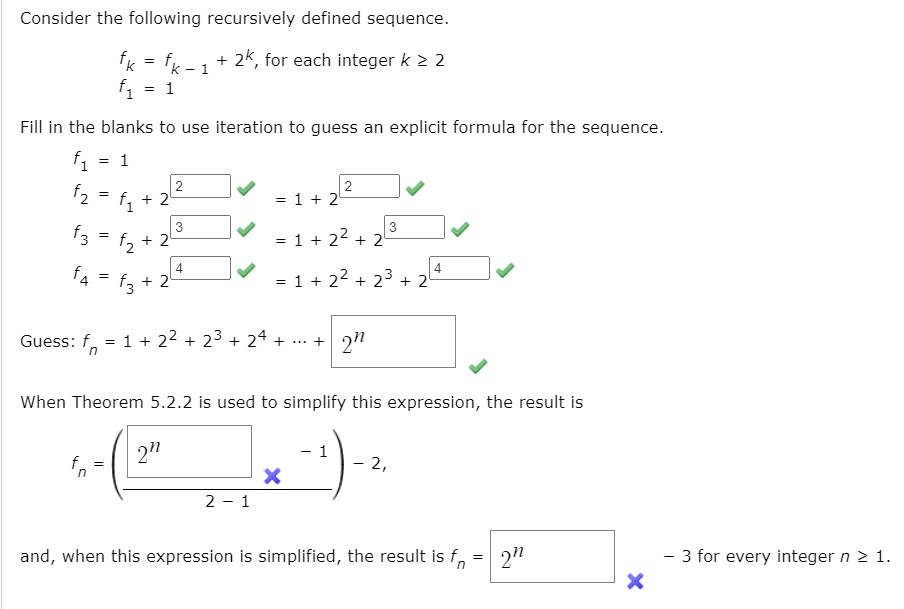 SOLVED: Consider the following recursively defined sequence fk fk-1 2k ...