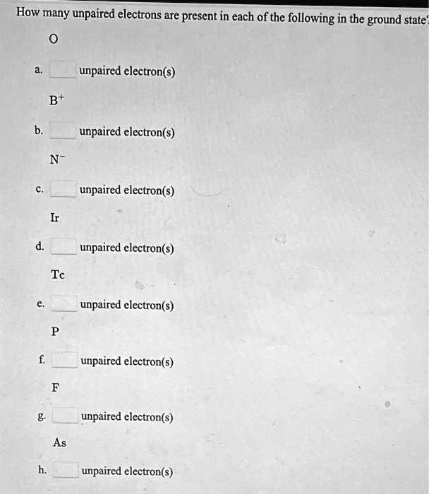 how many unpaired electrons are present in ground state of chromium
