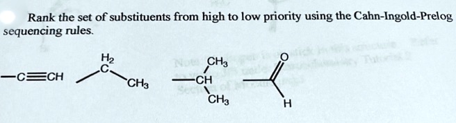 SOLVED:Rank the set of substituents from high to low priority using the ...