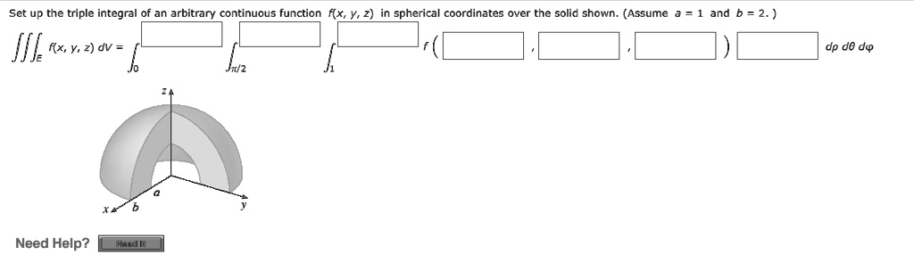 Set up the triple integral of an arbitrary continuous… - SolvedLib