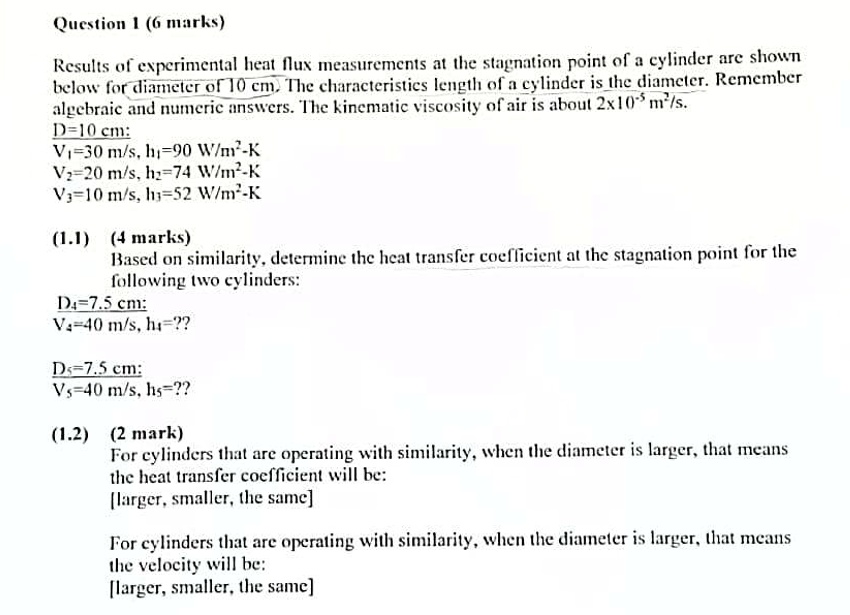 SOLVED Question 1 (6 marks) Results of experimental heat flux