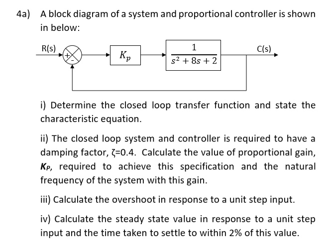 Equation Fo Rcontroller A block diagram of a system and proportional controller is shown below ...