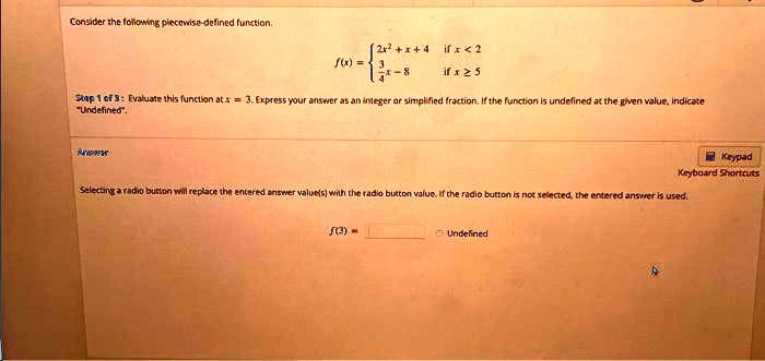 Solved Consider The Following Piecewise Defined Function F X 2x 2