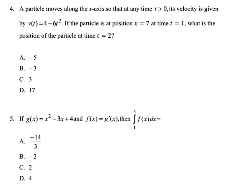 Solved Particle Moves Along The X Axis So That At Any Time T 0 Its