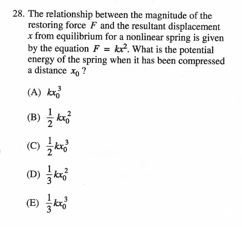 Solved 28 The Relationship Between The Magnitude Of The Restoring