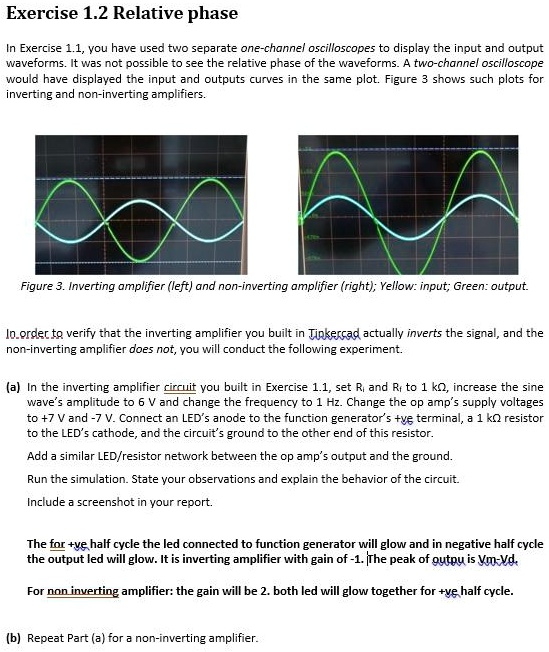 SOLVED PLEASE COMPLETE IN TINKERCAD Exercise 1.2 Relative phase In