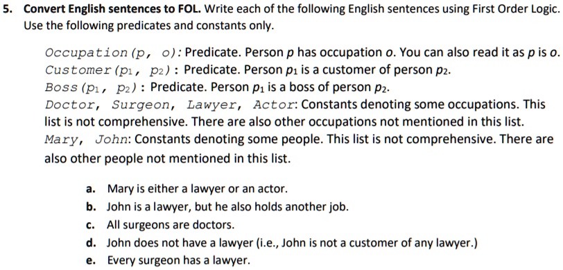 convert english sentences to fol write each of the following english ...