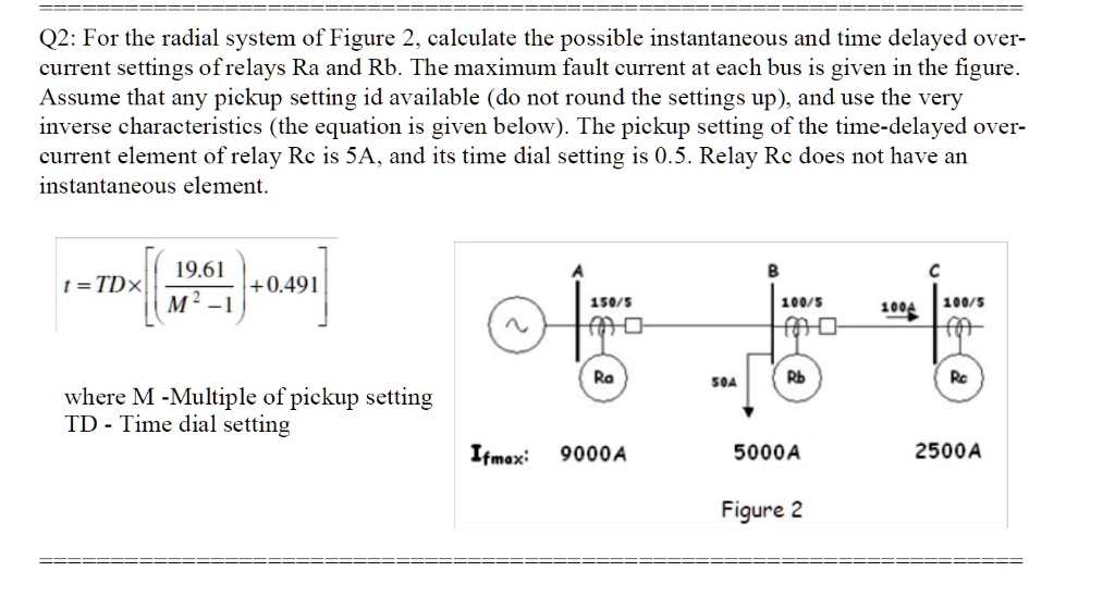 SOLVED Q2 For the radial system of Figure 2, calculate the possible