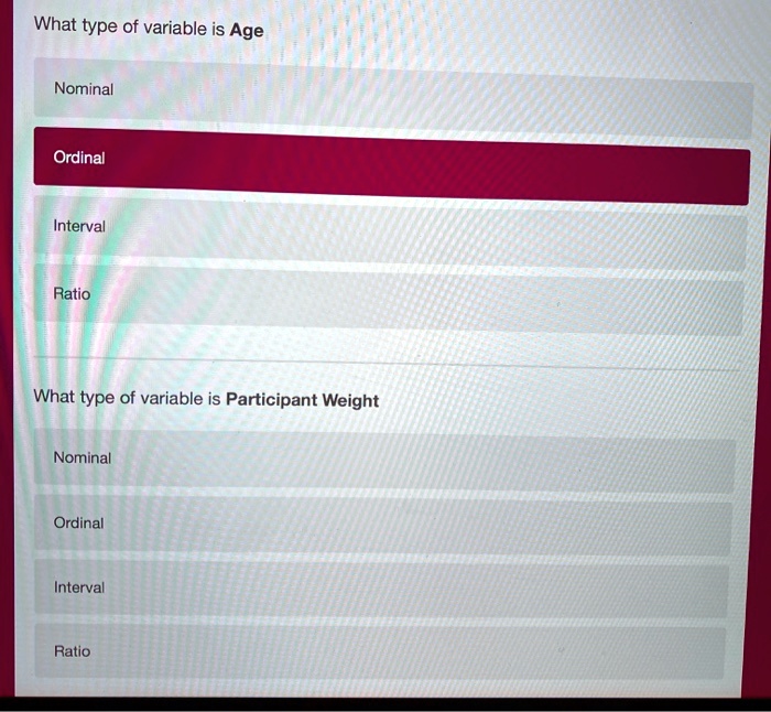 is participant id nominal or ordinal