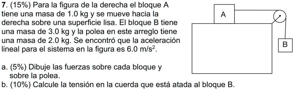 SOLVED: Para La Figura De La Derecha, El Bloque A Tiene Una Masa De 1.0 ...